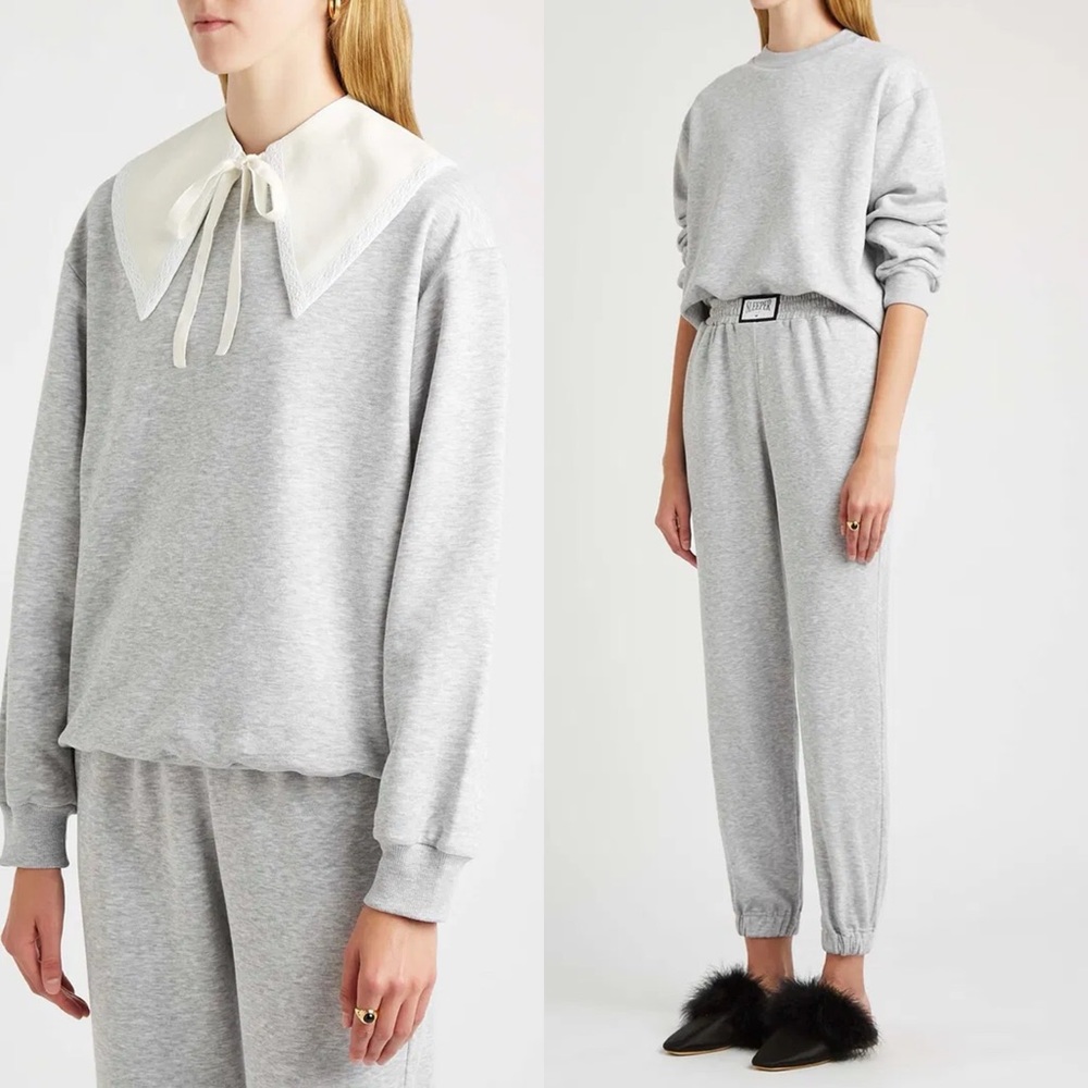 Sleeper Gray Sweatshirt and Joggers Set Sz S NWT